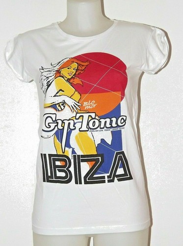 SCONTO 50% BLOMOR T SHIRT DONNA GIN TONIC IBIZA COCKTAIL BIANCO MAGLIA  MAGLIETTA | eBay