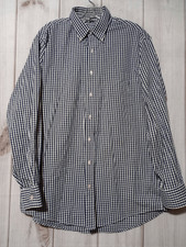 Kenneth Cole Shirt Men's Large Navy White Long Sleeve Button Front Preppy