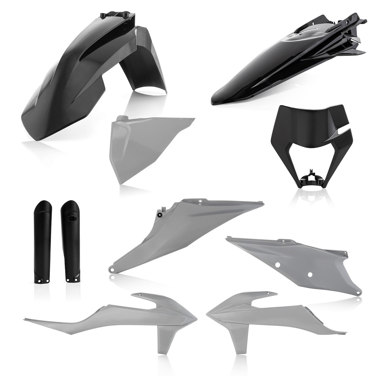 KTM EXC 250 TPI 純正　ACERBIS フェンダー　カバーセット ACERBIS 0024054 X-POWER ENGINE PROTECTOR GREY BLACK KTM EXC-F 500