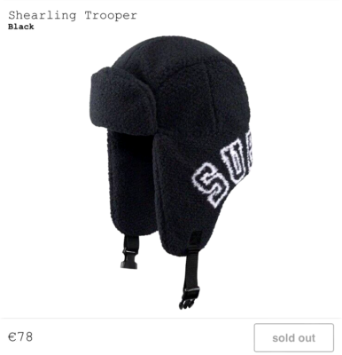 帽子 Supreme 23FW Shearling Trooper Black 帽子