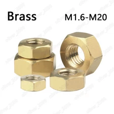 Brass DIN934 Hexagon Nuts Hex Nut M1.6 M2 M3 M4 M5 M6 M8 M10 M12 M14 M16 M18 M20