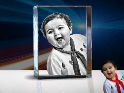 2D Foto Kristallblock - einzigartiges personalisiertes Foto - Memorial Geburtstag Geschenk UK