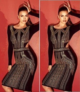 stud embellished bodycon dress