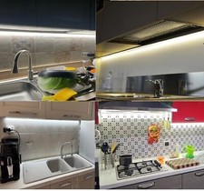 BARRA LED SLIM SOTTOPENSILE CUCINA su MISURA 24V CRI98 2700 3000 3500 4000 6000K