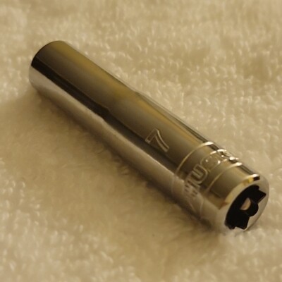Husky  7mm 6 Point 1/4'' Drive Deep Polished Chrome Socket New