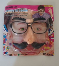 Vintage 90s FUNNY GLASSES Moving Eyebrows/Mustache blister NOS