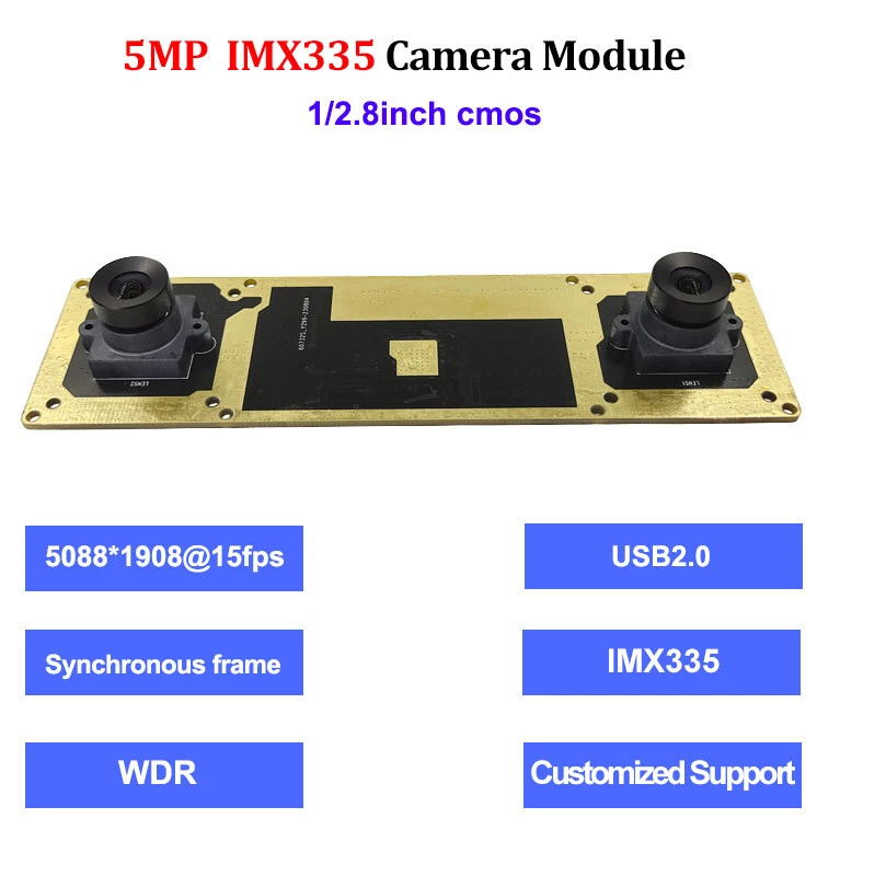 5MP IMX335 Fernglas Kamera Modul Dual Len 5088*1908 WDR USB Webcam Farbbild