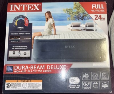 Intex Dura-Beam 24'' Dream Lux Pillow Top Airbed Mattress with Internal Pump Full