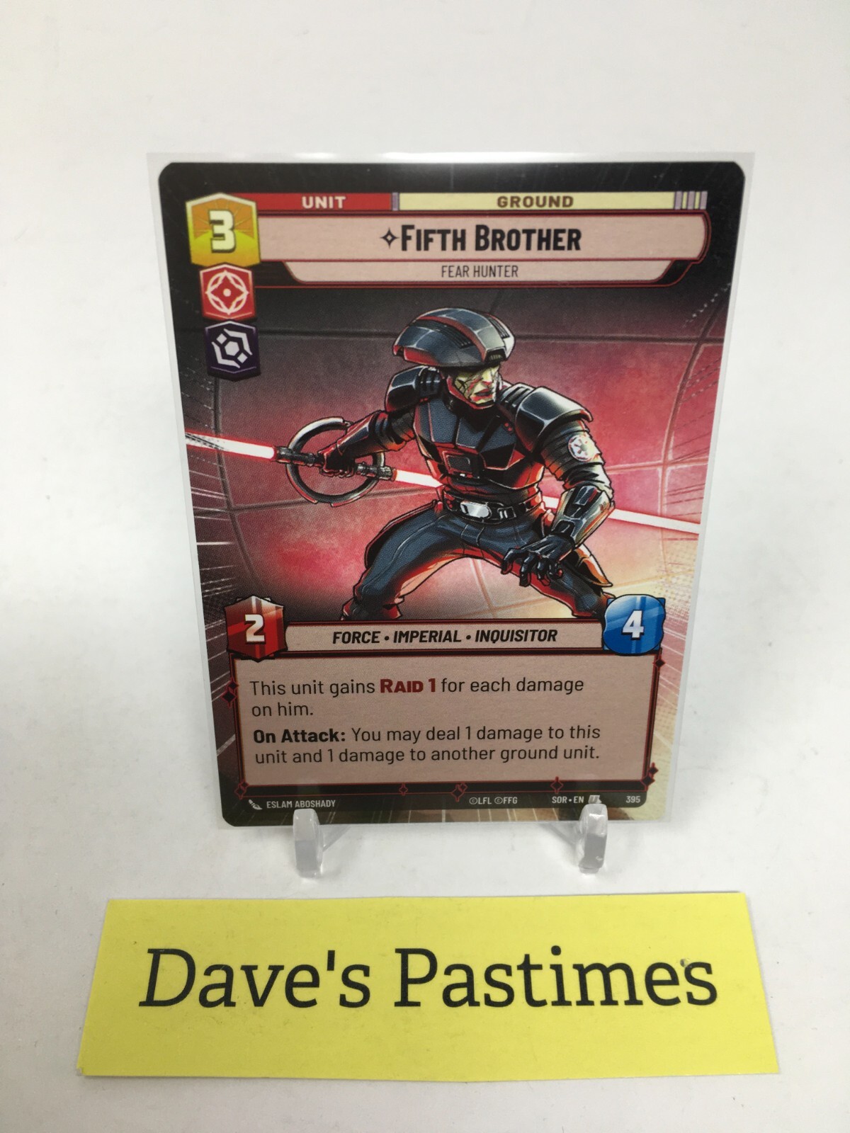 Fifth Brother - Fear Hunter - Hyperspace #395 Star Wars Unlimited Spark J4