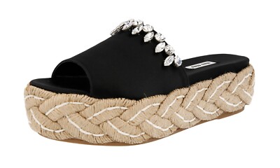 MIU MIU by Prada Kristall Plateau Mules Slides Sandalen 5XX255 NEU