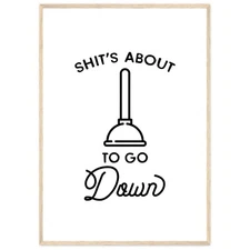 Funny Bathroom Signs Printable Wall Art Quirky Quotes Art For Bathroom Decor