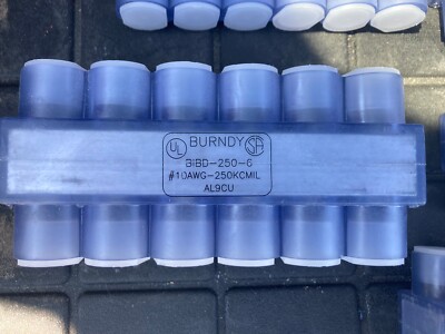 New Open Box BURNDY-BIBD-250--6 #10 AWG-250KCMIL 6 port splice block