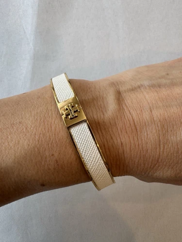 Bracciale donna Tory Burch colore avorio doppio logo T classico semplice elegante