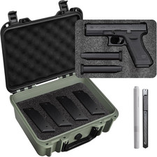 Pistol Case for 2 Handguns   TSA Approved Hard Shell Gun Case with Triple-Layer