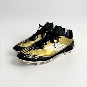 Adidas Kids Size 6 F50 Club Messi Jr IG9319 Black Gold Soccer Cleats