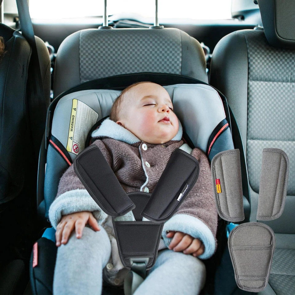 3X Car Seat Belt Pads Safety Cushion Shoulder Strap Covers Harness For Baby - Image 4 of 4