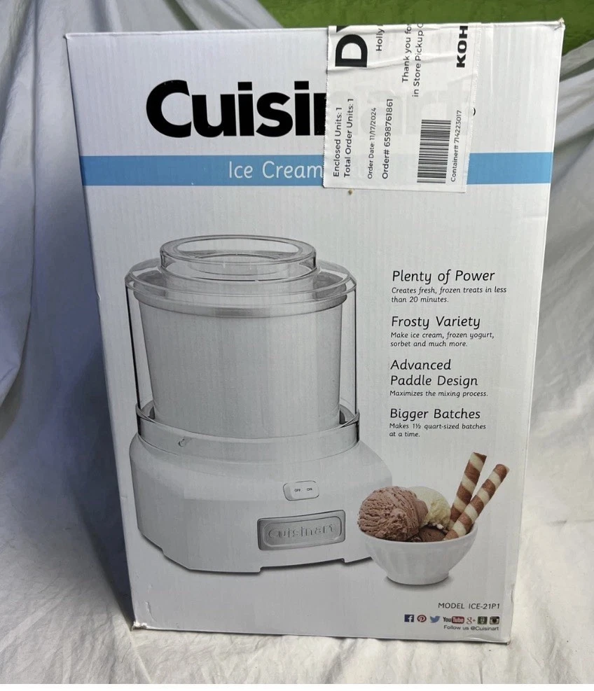 Cuisinart NIB Frozen Yogurt, Ice Cream & Sorbet Maker Model ICE-21P1 Brand New
Opens in a new window