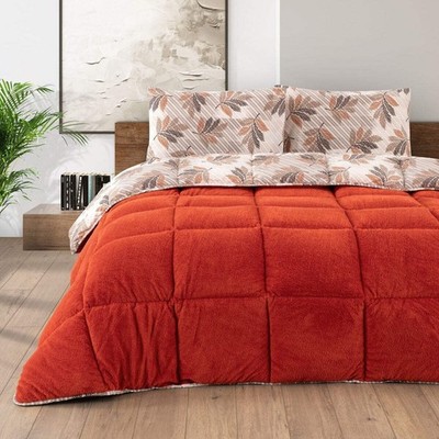 HELDENA Wellsoft Bettdecke Orange   Doppelseitige Ganzjahresdecke