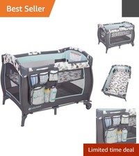 Trend-E Nursery Center Playard Bassinet - Safe Stylish Doodle Dots