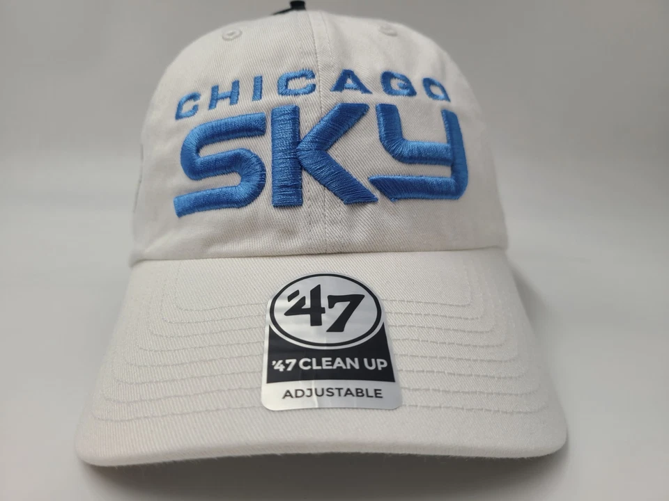 Chicago Sky 47 Brand Clean Up Strapback Adjustable Hat Cap Men Women WNBA White - Image 2 of 4