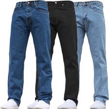 Mens Regular Fit Jeans Straight Leg Denim Trouser Pants Big Tall All Waist Sizes
