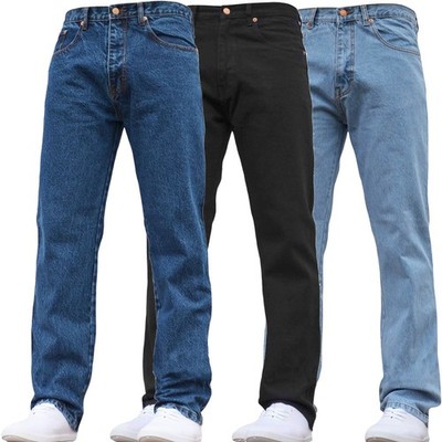 Herren Regular Fit Jeans gerades Bein Denim Hose Pants Big Tall alle Taillengrößen
