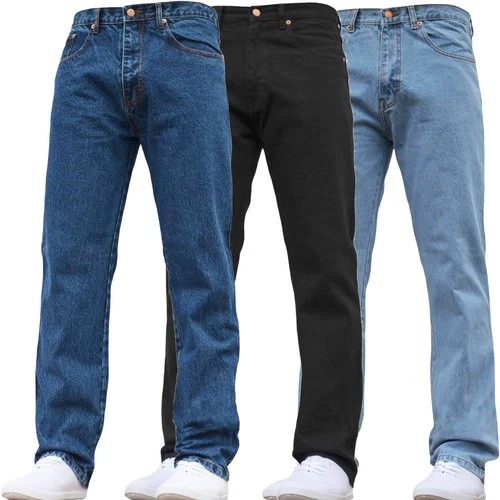 Mens Regular Fit Jeans Straight Leg Denim Trouser Pants Big Tall All Waist Sizes