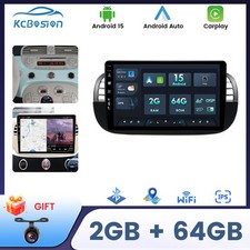 2+64G Für FIAT 500 2007-2014 Carplay 9" IPS DSP Android 15 Autoradio BT SWC GPS