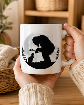 Fun Hand Boop Nose Bigfoot Sasquatch Cat Full Moon Bigfoot  Mug