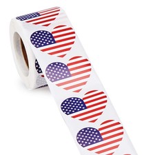 American Flag Stickers, 500-Count USA Flag Stickers, Patriotic Label Roll, He...