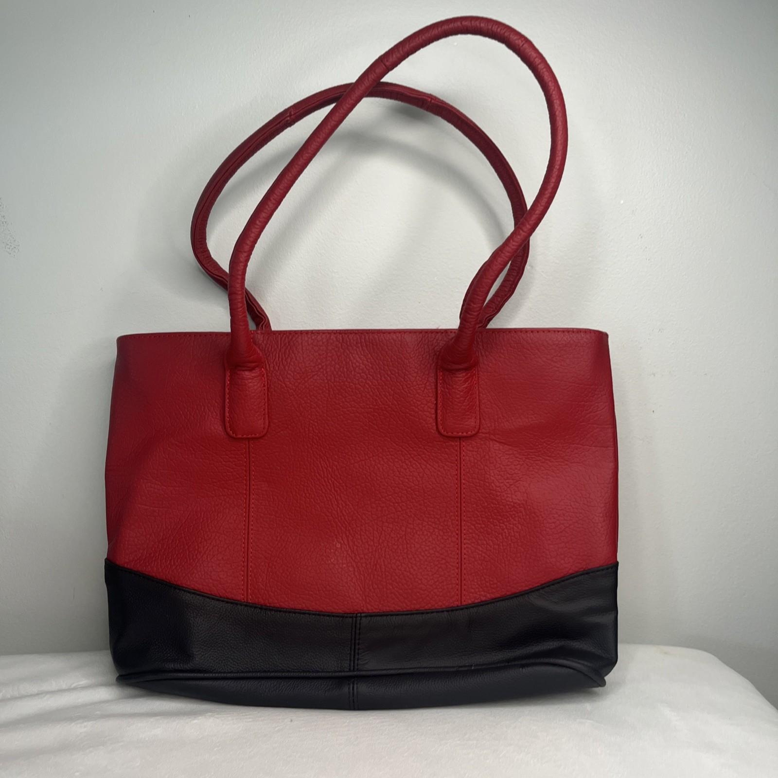 Ameri-Leather Red Black 2 Tone Textured Leather S… - image 1