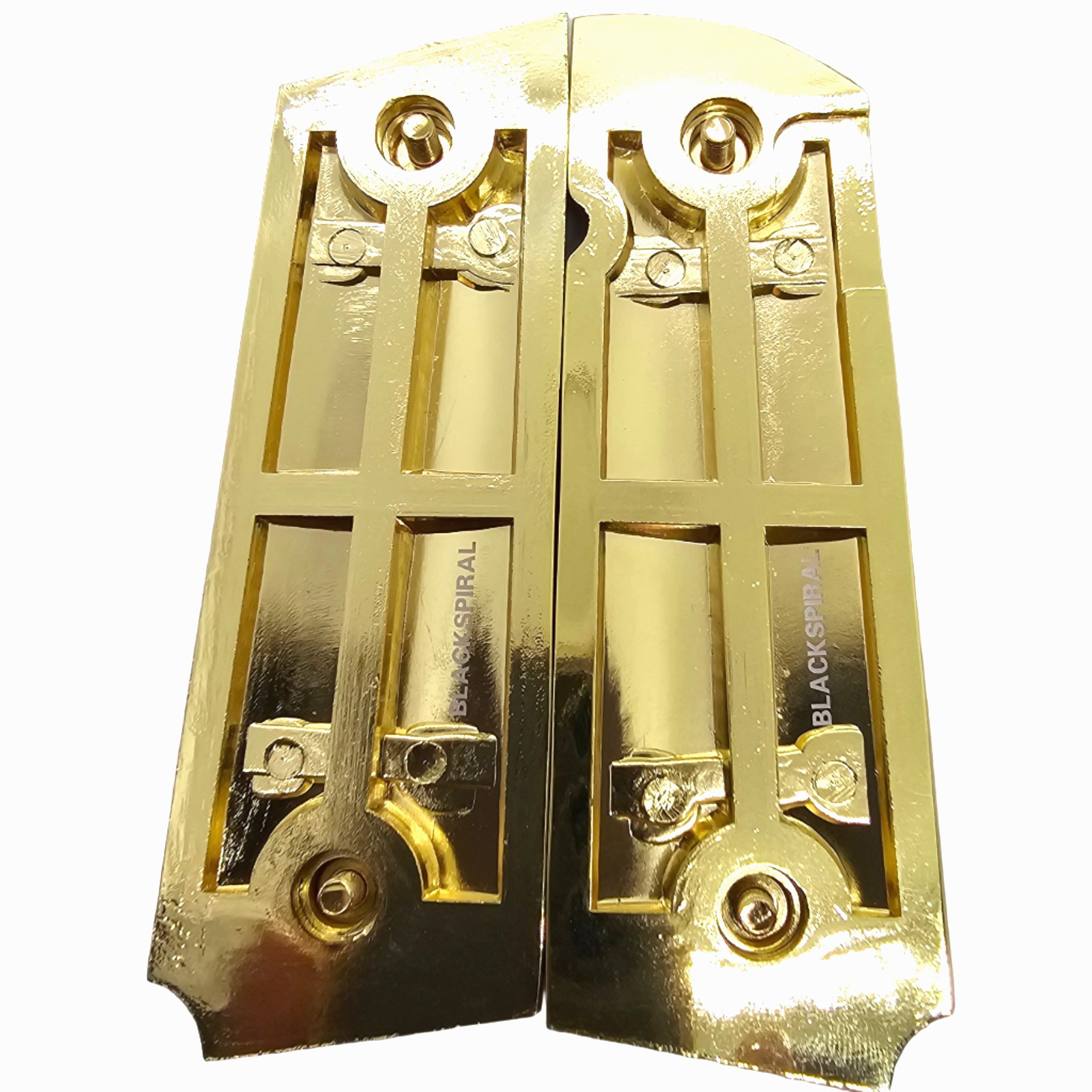 1911 Full Size Metal Grips Ambi Cut – Sacred Heart of Jesus Religious Gold Plate