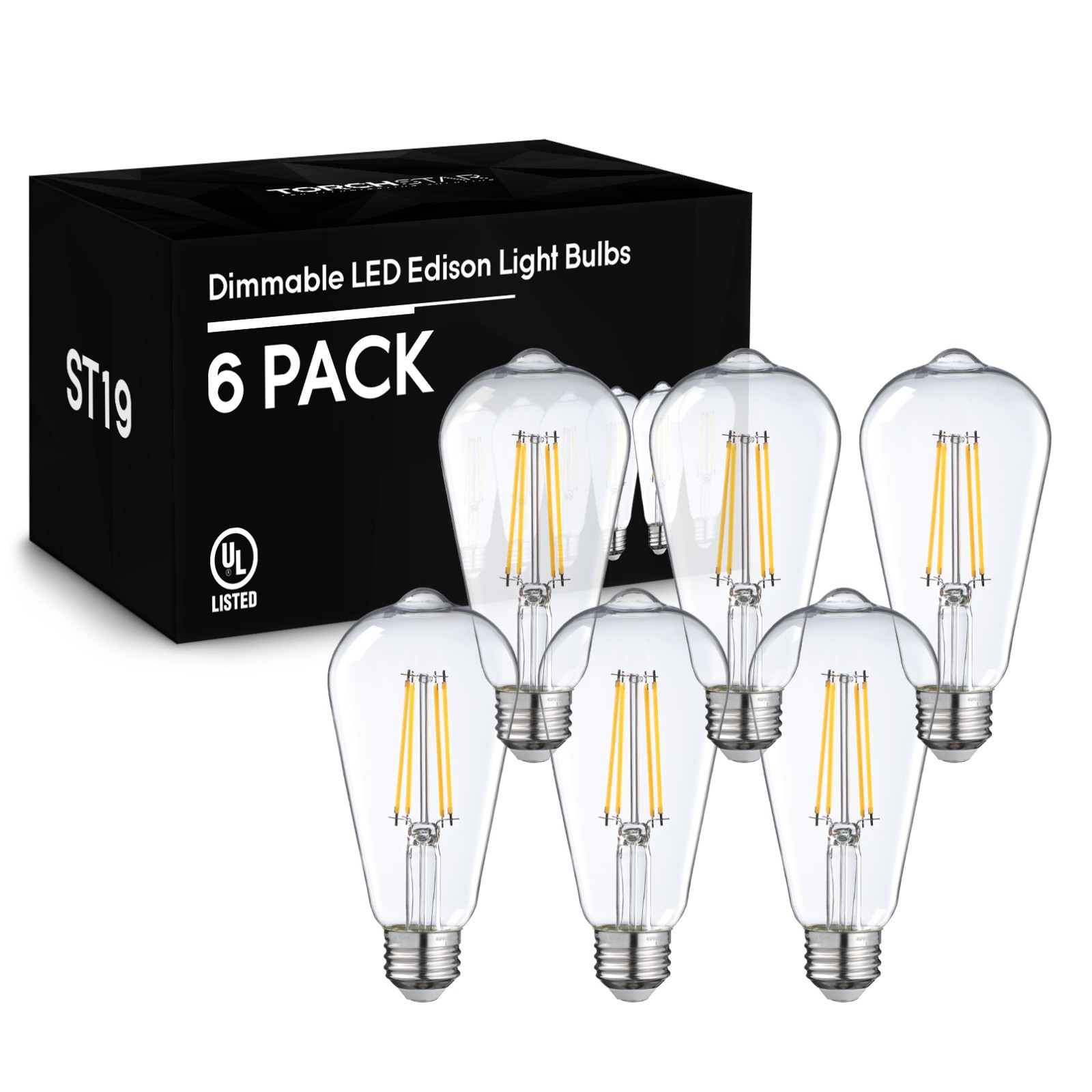 7W ST19 LED Bulb, Dimmable Edison Filament ST19 Bulb, 2700K Soft White