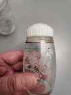Vintage Bartlett Collins Glass Salt & Pepper Shakers - 3.5" Etched Grape Design — photo 7