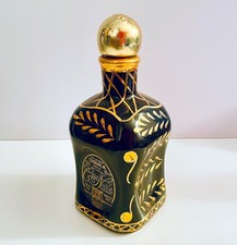 Casa Noble Black and Gold Ceramic Tequila Bottle with Gold Cork Top 750 ml Empty