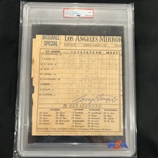 Score Card Autograph Casey Stengel PSA 7 Slab 