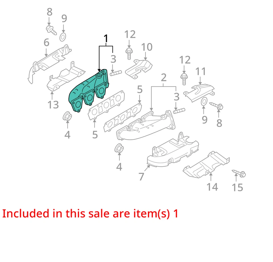 Audi Q5 2010 pasajero colector de escape derecho fabricante de equipos originales 157 k millas - LKQ345905759 Foto 4 de 4