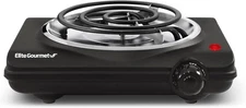 Elite Gourmet ESB100B Countertop Single Coiled Burner Coil, Black 