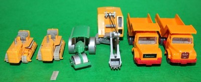 Wiking six construction machines crawler tractors dump trucks, roller, shovel