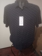 Denim Flower Ricky Singh Mens Polka-Dot Short-Sleeve Button-Down Medium Blue NWT