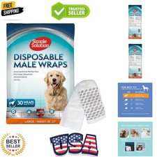 Disposable Male Wraps, Absorbent Leak Proof Belly Bands for Dogs, Incontinenc...