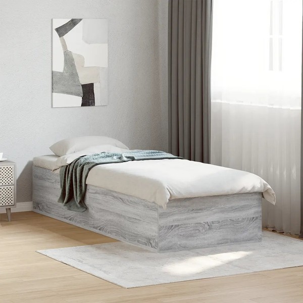 Bettgestell Sonoma Eiche Grau 100X200 Cm Holzwerkstoff-image