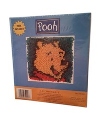 NIB Winnie The Pooh Latch Hook Kit 7 x 7 Tool Included Vintage
