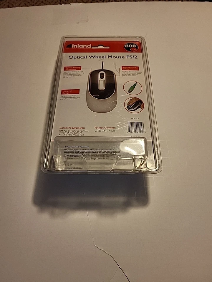 Inland Optical Wheel Mouse PS/2 800dpi New Scroll Wheel Universal Design PC XP - Image 2 of 4