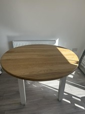 Neptune Round Table Chichester Solid Oak Top | Diameter 120cm