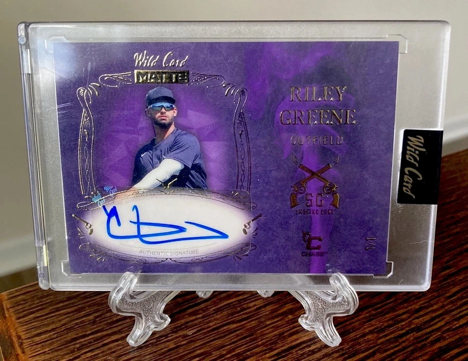 Riley Greene WILD CARD Smoking Guns Purple Autograph TRUE 1/1 Auto RARE SSP - Image 3 of 4