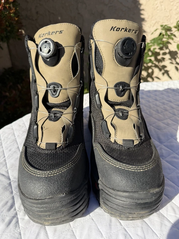 Botas de Vadeo Korkers Caballo Blanco con Suelas de Fieltro Blanco y Suelas de Agarre Talla 11 Boa Foto 3 de 4