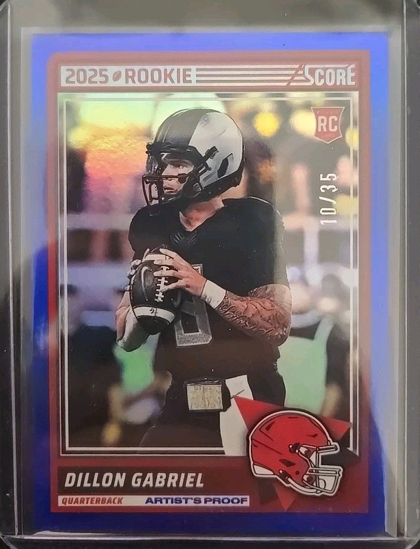 DILLON GABRIEL 2025 PANINI SCORE #41 ROOKIE RC ARTIST'S PROOF /35 SP BROWNS