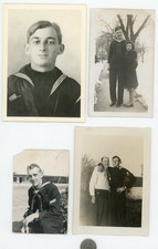 Lot of 4 Vintage NAVY UNIFORM photos / American USN SAILORS - Insignia Stripes