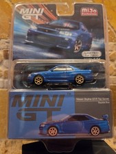 Mini GT MGT00341 Nissan Skyline GT-R (R34) V-Spec 1:64- Bayside Blue🔥🔥